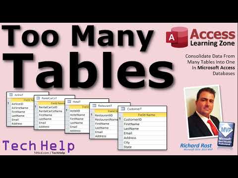 Building Too Many Tables to Store Similar Types of Data in Microsoft Access. Consolidate Your Data.