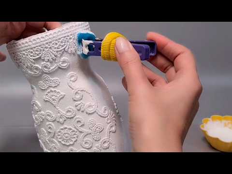 ❤️Никогда не выбрасывайте стеклянные банки и старое кружево. Из них можно сделать замечательные вазы