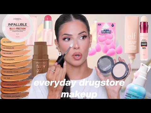 Everyday Drugstore GLOWY Makeup Routine (makeup dupes)