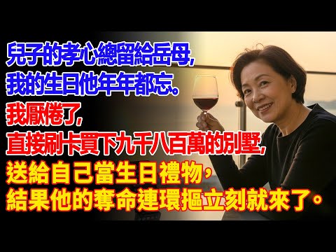 【真實故事】 兒子總為岳母忘了我的生日，於是我用秘密遺產買下億萬豪宅反擊，現在他的電話快被打爆了。| 父母子女冲突 | 故事分享 | 情感故事 | 晚年哲理 | 說故事
