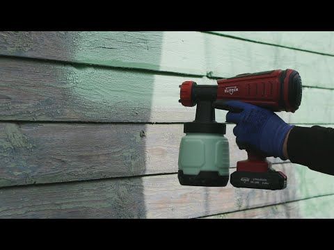 Тест аккумуляторного краскопульта Elitech КА 18БЛП