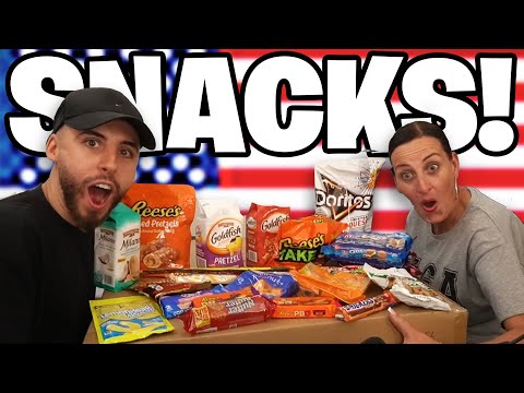 British Mum Tries AMERICAN SNACKS for the FIRST TIME!