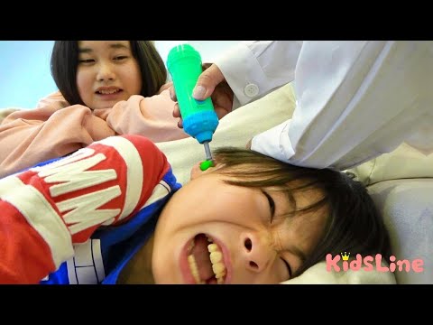 チョコが耳に入った!  ドリルで!   M&Ms chocolate ball Drier