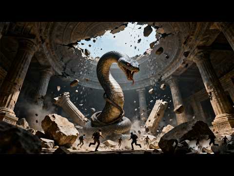 Adventure Team Angers Mad Snake in Ancient Tomb, Palace Collapses Instantly!