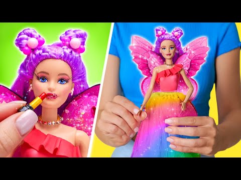 Hacks DIY para Transformação de Bonecas! 🛁✨ Banho, Cabelo, Vestido e Até Asas!