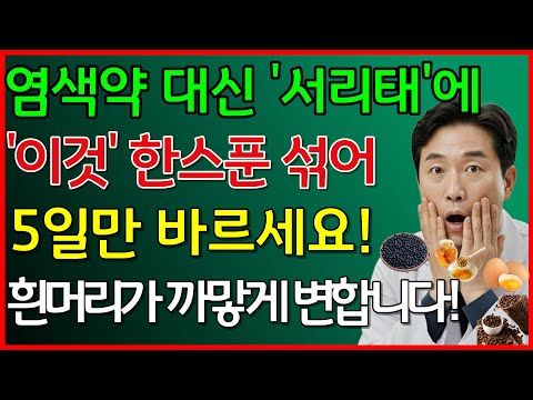 염색약 대신 서리태에 이것 넣어 5일만 바르세요! 흰머리가 까맣게 변합니다