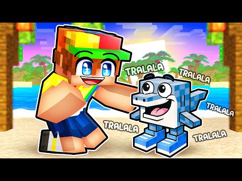 Adopting a Baby TRALALERO TRALALA In Minecraft!