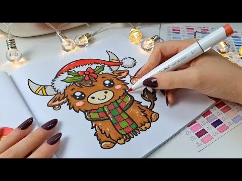 ASMR Coloring Book | Christmas Illustrations🎄