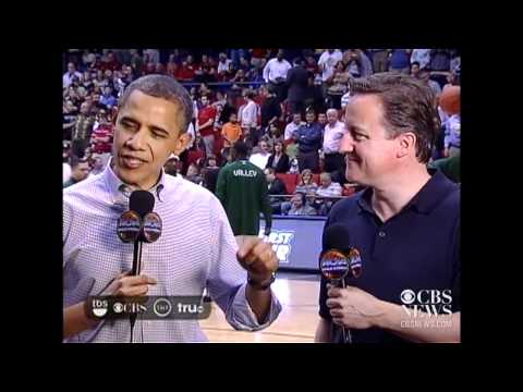Obama attends March Madness game with PM Cameron