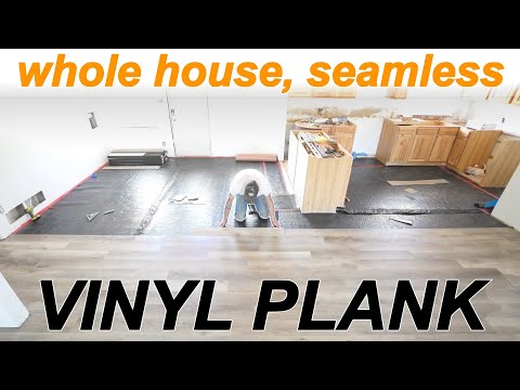Full House Luxury Vinyl Plank Flooring Install with No Transitions | LVP "How To"