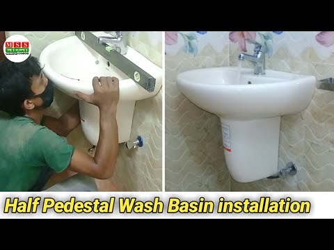 Half Pedestal Basin Fitting ||  How to install Half Pedestal Wash Basin || wash basin installation