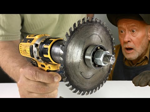 Not everyone knows this secret! insert Circular saw blade into Drill and be Amazed! Creation tips