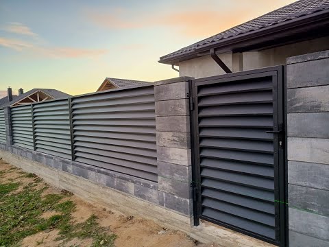 Installation of a louvered fence (lamellas)!