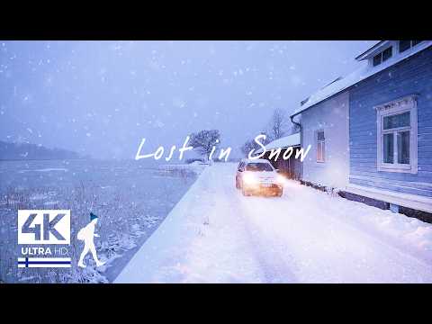 Heavy Blizzard: Finland’s Wooden Town Buried in Winter’s Fury 🌨️ Slow TV 4K
