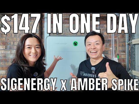 We Made $147 in One Day: 40kWh 25kW Sigenergy Battery Amber Electric