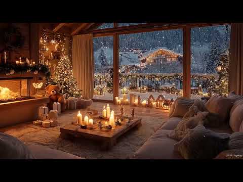 Cozy Christmas Ambience 2025 | Relaxing Piano Music & Snowfall for Sleep and Holiday Calm