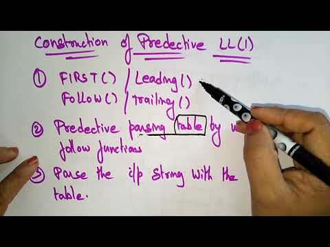 LL parser  | Predictive Parser (Top-down)  | CD | Compiler Design | Lec-13 |  Bhanu Priya
