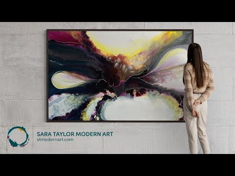 HUGE Experimental Fluid Art | "Helium" Rich Colors w/ Solvent paint💜