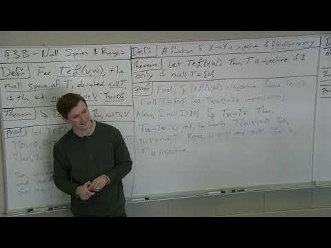 Linear Algebra - Null Spaces and Ranges