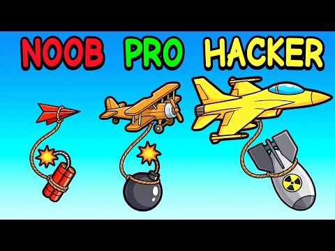 NOOB vs PRO vs HACKER Bomber Plane in Evolving Bombs!