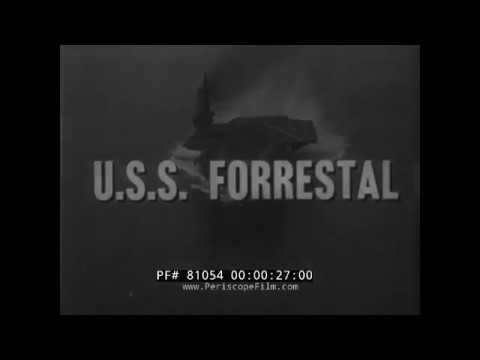 1956 U.S. NAVY CONSTRUCTION & COMMISSIONING OF AIRCRAFT CARRIER USS FORRESTAL SEA TRIALS 81054