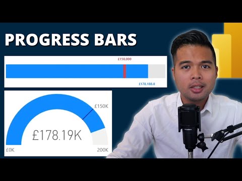 NATIVE PROGRESS BARS using GAUGE or LINE CHARTS Step by Step // Beginners Guide to Power BI in 2023