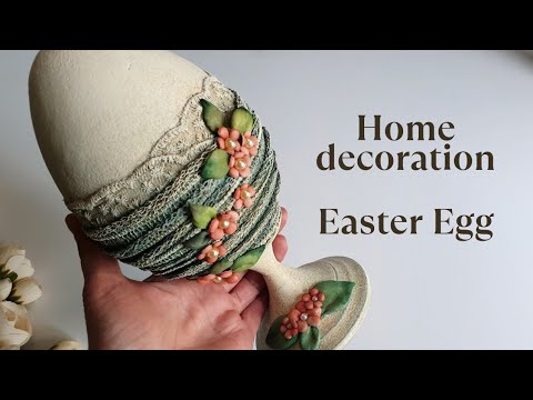 Easter Egg with Lace, Fabric and Powertex / Ou de Paste cu dantela, material si Powertex