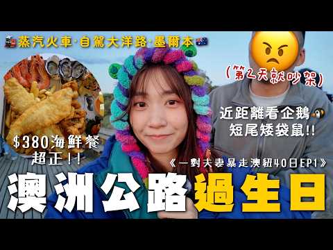 一對夫妻暴走澳紐40日🇦🇺第二天就因為XX吵架 去大洋路千萬不要吃😵‍💫在澳洲公路過生日看最美日落 十二門徒石/蒸汽火車/企鵝歸巢/短尾袋鼠/野生樹熊 墨爾本近郊一日遊｜SASA滾動中