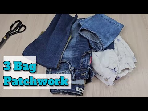 👜 3 Stylish Bags from Jean Scraps | DIY Patchwork