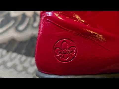 Shoes review.  Rieker red boots.