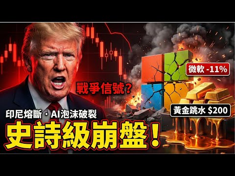 【緊急覆盤】史詩級大反轉！特朗普「戰爭威脅」嚇癱華爾街？微軟暴雷-12%、黃金大跳水、印尼股市熔斷！全球避險模式失效了嗎？⚠️