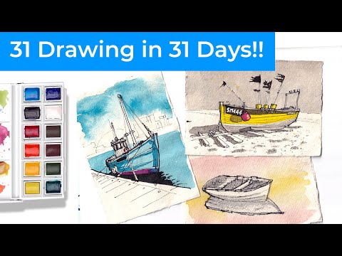 31 Days of Boat Sketching - Drawing Boats.... A LOT OF BOATS!!!  (BOATOBER2023)