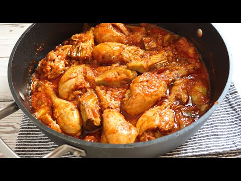 Pollo con tomate, sencillo, rápido y riquísimo