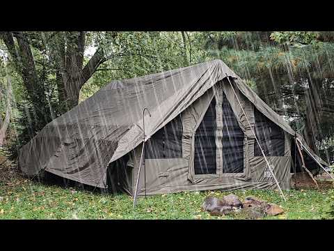 RAINY DAY INSIDE A COZY LUXURY INFLATABLE TENT Panda Air Large Khaki RBM Outdoors