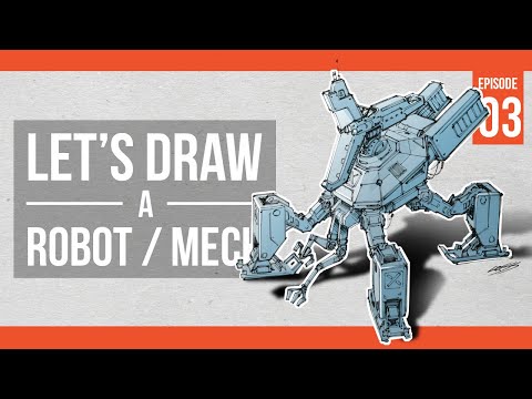 Let's draw a robot or mech part 03