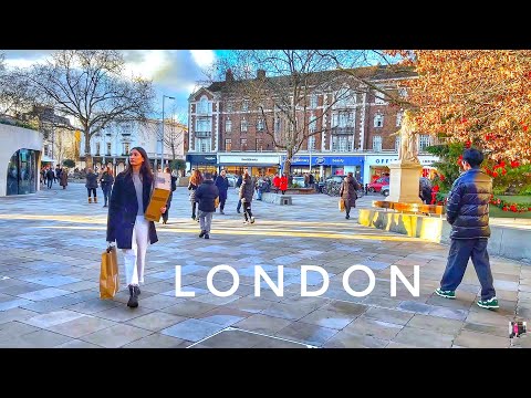 London Winter Walk, Walking London Upmarket Chelsea to Hyde Park via King's Road 4K HDR