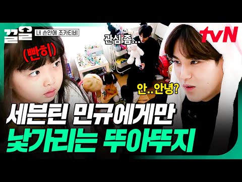 쌍둥이 자매를 찾아온 세븐틴 민규&정한✨ 정한과는 잘 노는데, 민규와는 아직 어색한 뚜아뚜지💦 | 내손안에조카티비