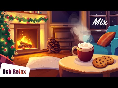 Joy to the World + More Christmas Music with Fireplace Sounds on Harp | Christmas Songs