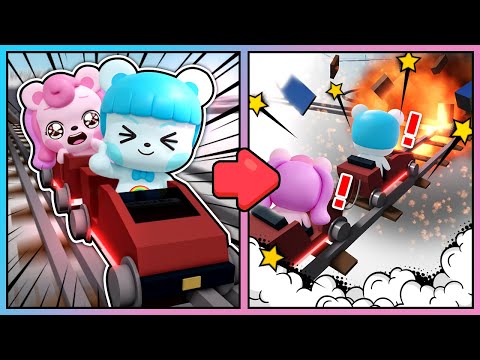 (SUB)Boom!! 🔥 Boom!! 🔥 Exploding Cart!! 🎢 Can beat this stage...?! 😱😱 Challenge~!! 🔥🔥