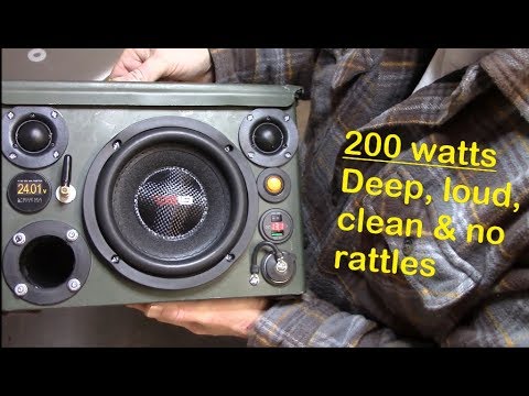 DIY Bluetooth ammo can speaker system - detailed look, sound demo, parts/cost breakdown