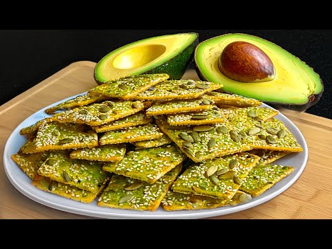 Healthy keto avocado crackers in 5 minutes!  No flour, no oil – lose 15 kg quickly!