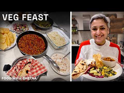 ULTIMATE Indian Vegetarian Feast! 🍛 (Chickpea Curry, Palak Paneer, Thali Menu)