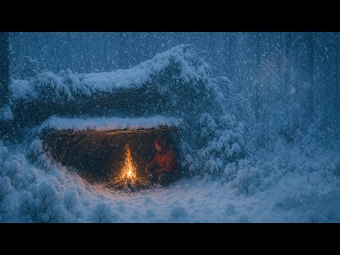 I Survived -17°C Under a Fallen Tree | 3 Days Off-Grid Life in a CRAZY Blizzard and Deep Snow