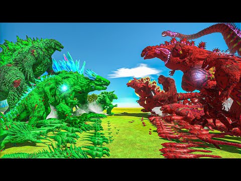 Carnivore Dinosaurs Team Green Zombie + Godzilla vs Shin Godzilla + Team Red Zombie Sea Monsters