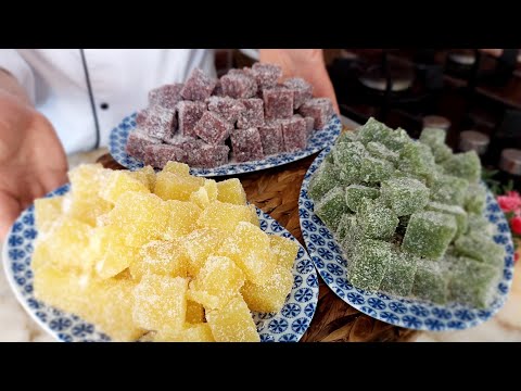 راحة الحلقوم بطريقه سهله وبسيطه ونوع جديد حلقوم بطعم النعناع  مع الشيف أبوضياءالدسوقي بتصير شيف