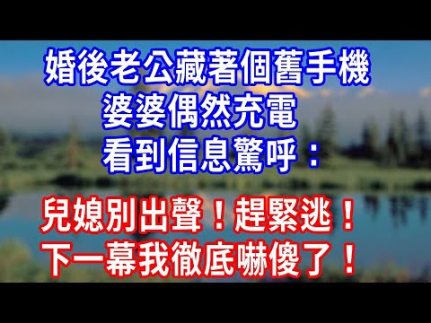 婚後老公藏著個舊手機，婆婆偶然充電看到信息驚呼：兒媳別出聲！趕緊逃！下一幕我徹底嚇傻了！#生活經驗 #为人处世 #人生感悟 #故事分享 #打脸