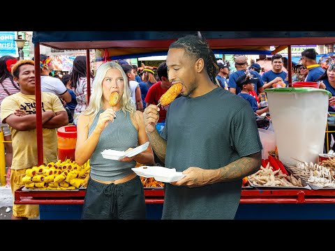 Americans try Filipino Street Food For the FIRST TIME!! 🇵🇭 | Charles & Alyssa Forever