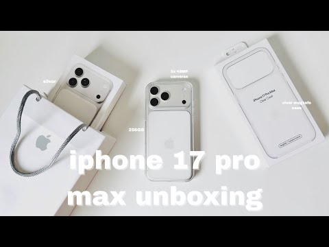 iphone 17 pro max unboxing 🐰📦: silver, 256gb, case unboxing, camera demo ☁️ #iphone #aesthetic