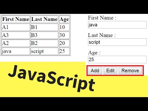JavaScript - How To Add Edit Remove Selected Table Row From Input Text In Javascript [ with code ]
