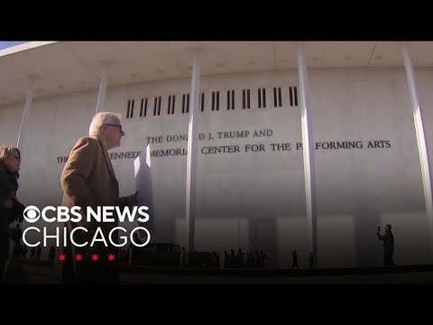 Protest after Trump’s name added outside John F Kennedy Memorial Center